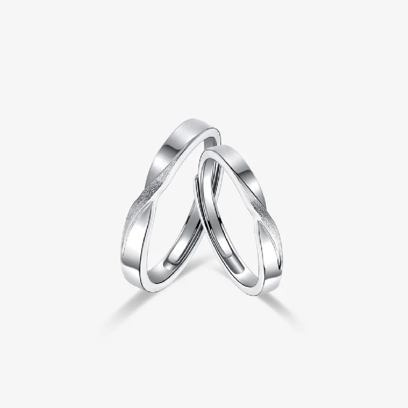 Custom Diamond Rings-FANCIME "Mobius Loop" Love Infinity Sterling Silver Rings