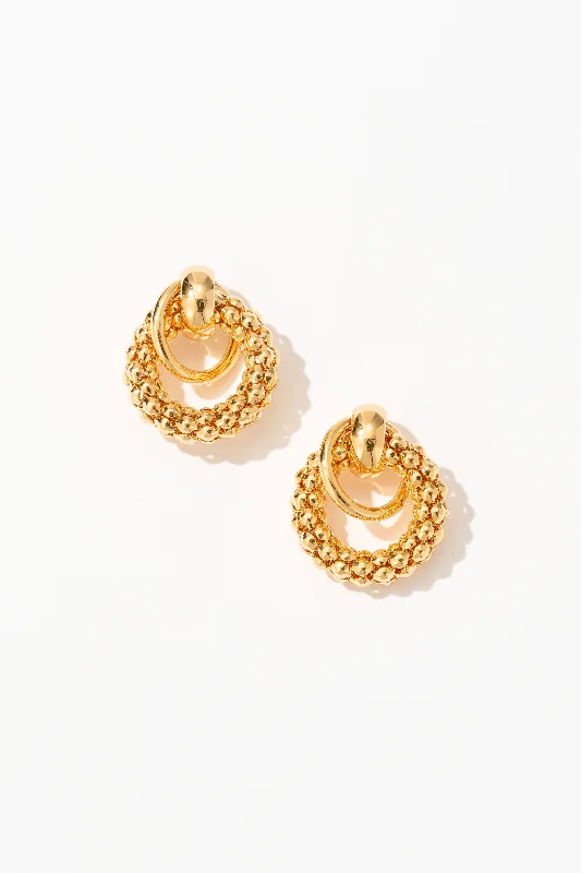 Two-Tone Earrings-Kira French Twist Stud Earrings