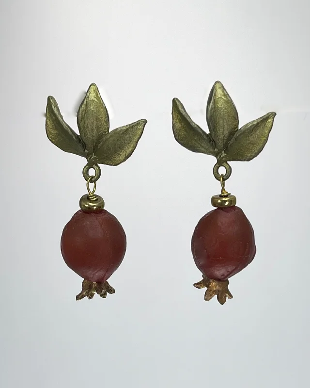 Handmade Hoop Earrings-Pomegranate Earrings