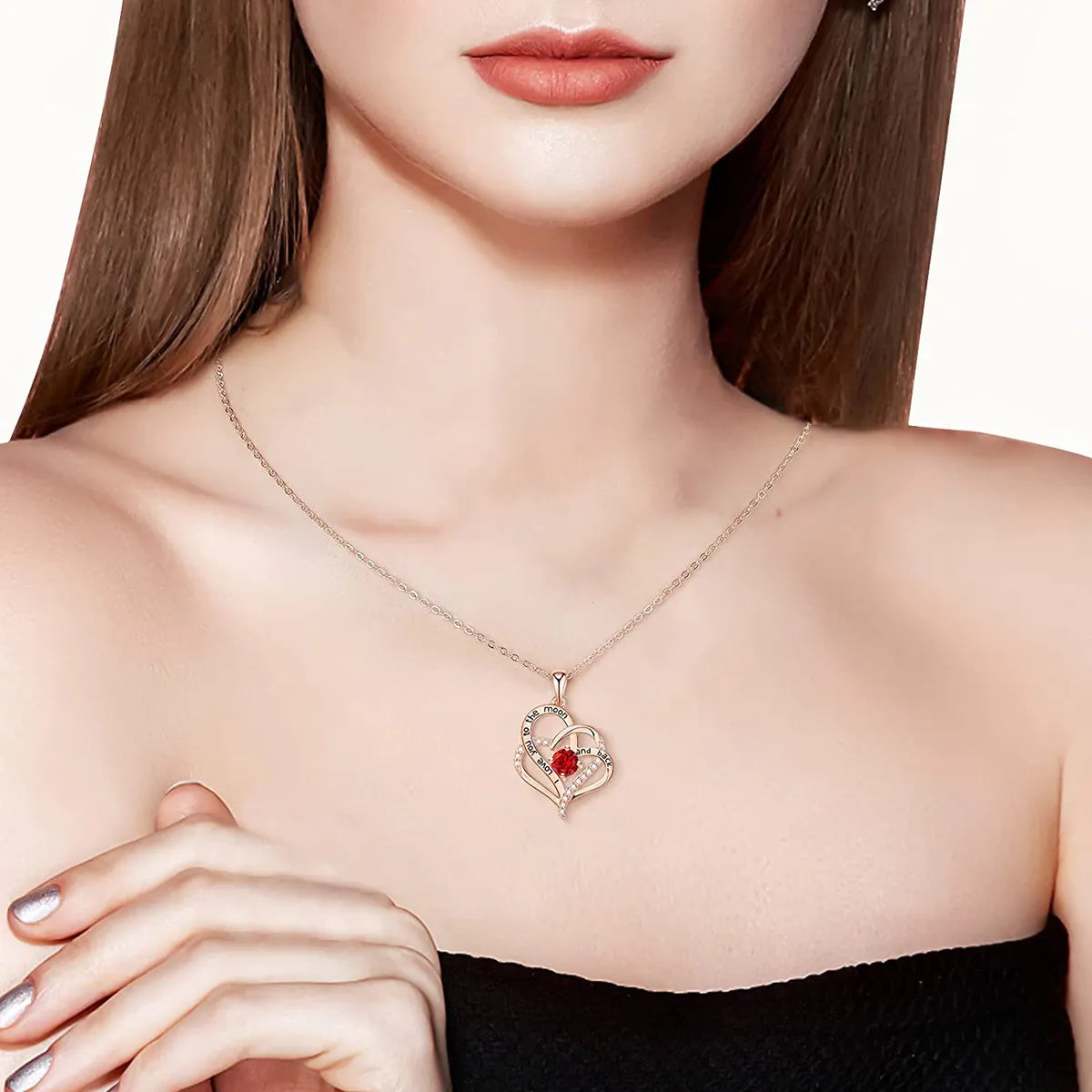 Luxury Custom Necklaces-Simple Style Classic Style Heart Shape Sterling Silver Inlay Zircon Pendant Necklace