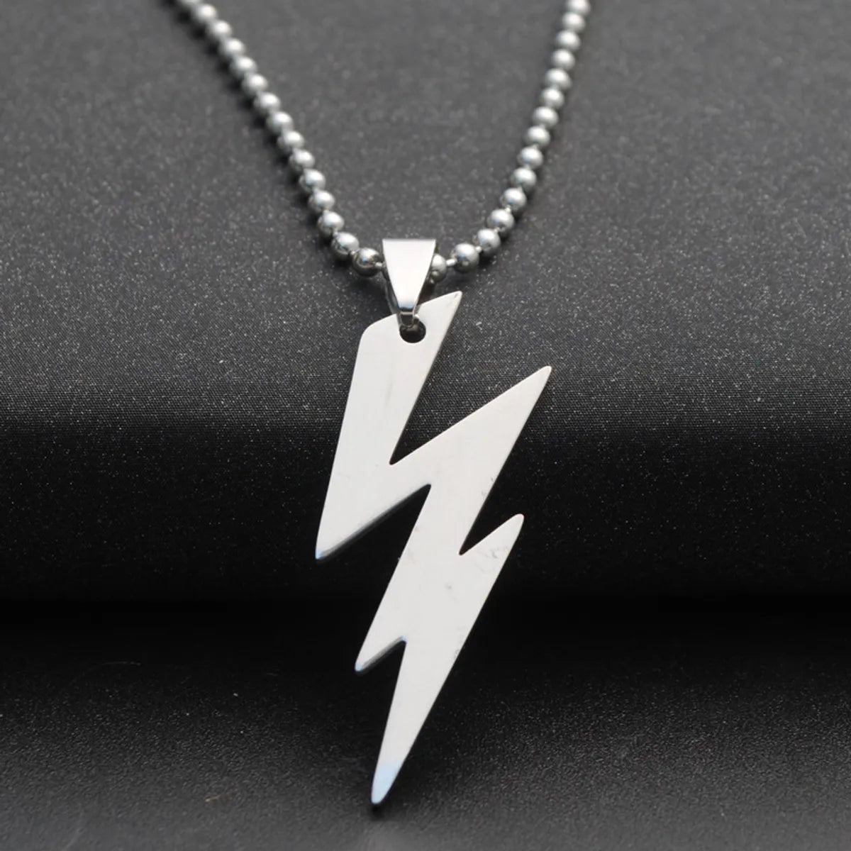 Zodiac Sign Necklaces-Fashion Lightning Pendant Stainless Steel Pendant Necklace