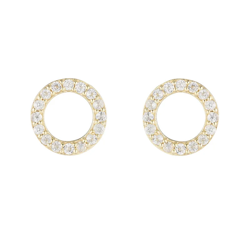 Ear Cuff Earrings-Greece Pavé Gemstone Circle Earrings