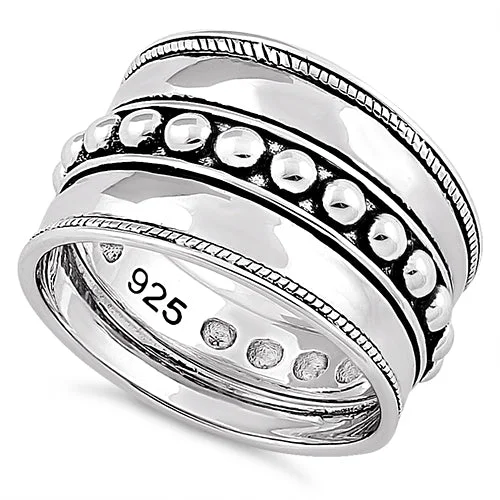 Textured Rings-Sterling Silver Bali Design Ring