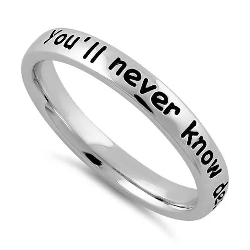 Women’s Fashion Rings-Sterling Silver "You'll never know dear how much I love you" Ring