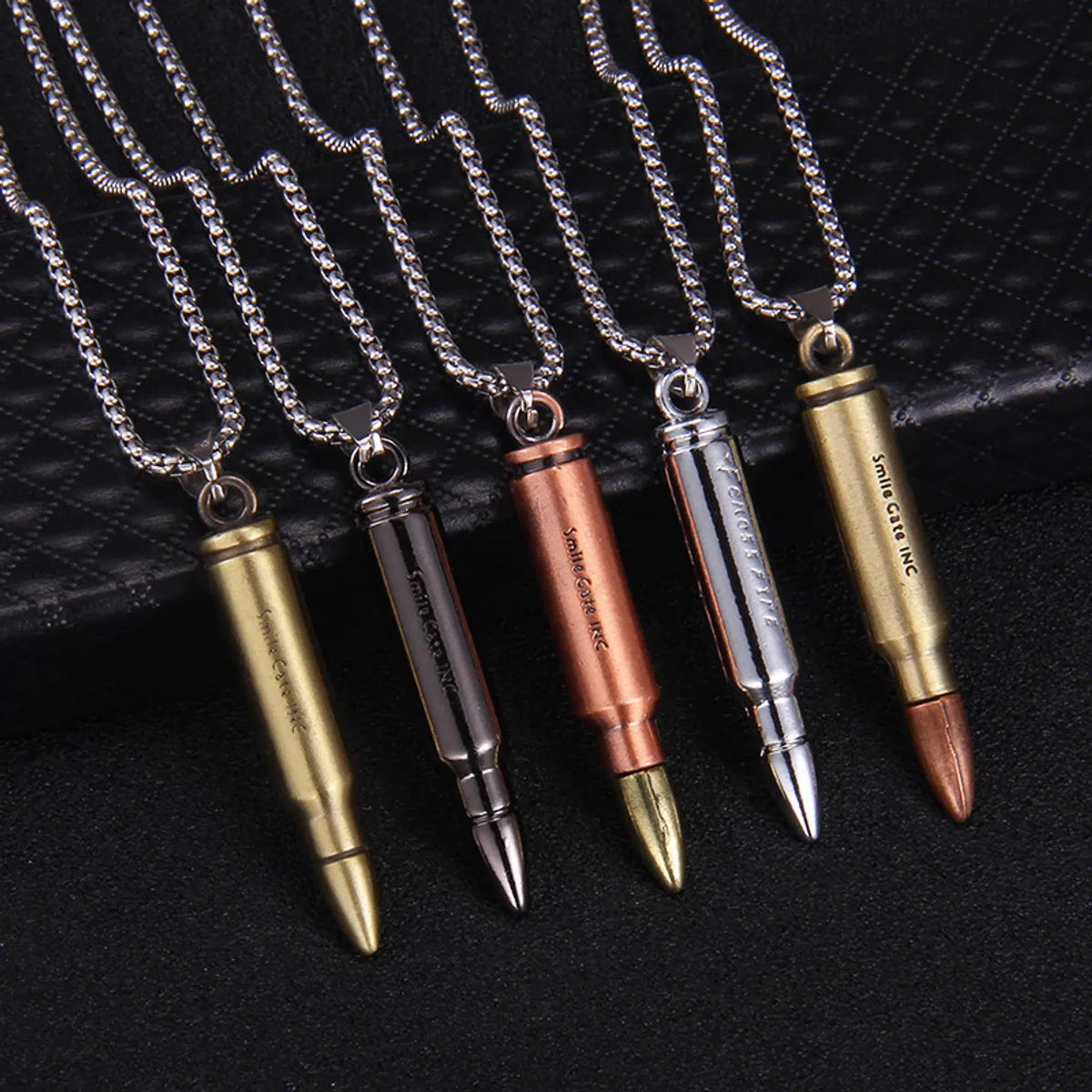 Love Necklaces-Punk Bullet Stainless Steel Alloy Plating Men'S Pendant Necklace