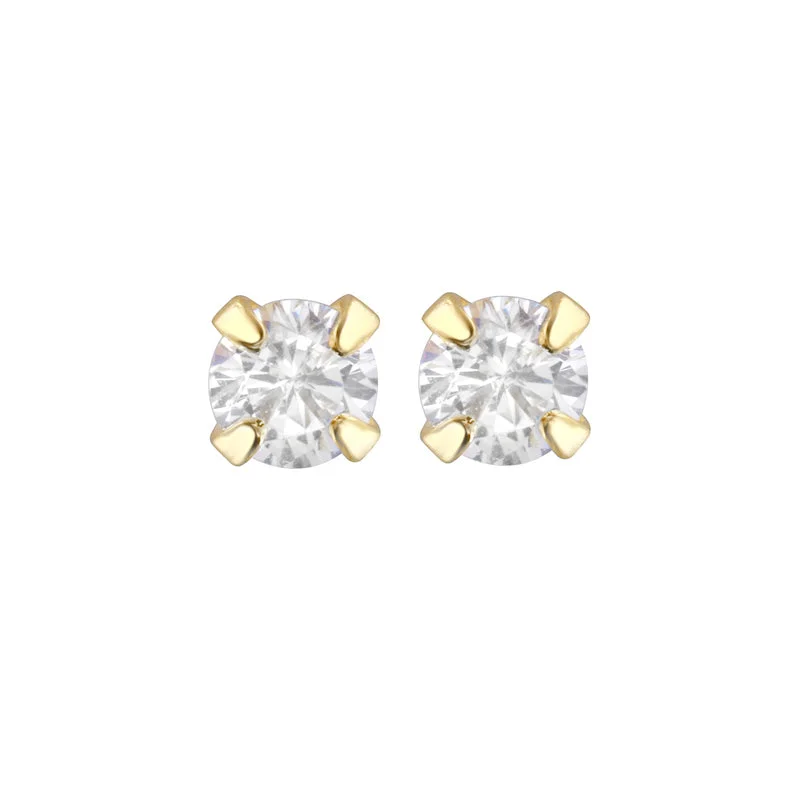 Designer Earrings-Tiny Round CZ Stud