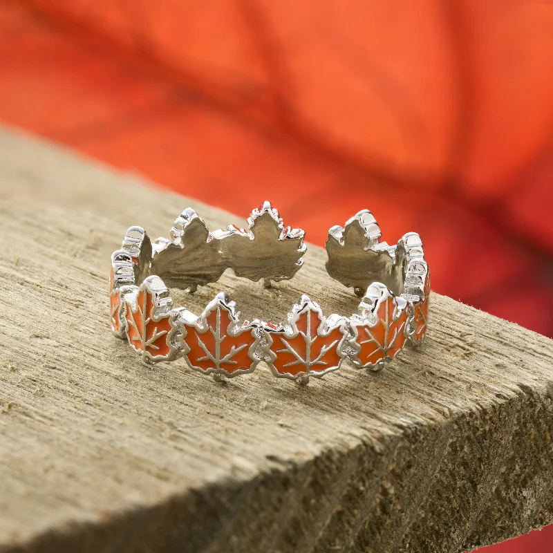 Large Gemstone Rings-Little Maple Leaf Ring