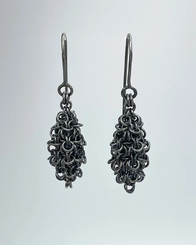 Elegant Dangle Earrings-Alison Evans Oxidized Silver Pod Earrings