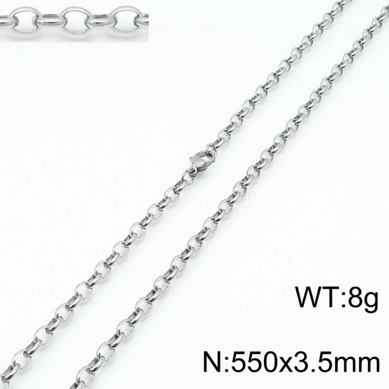 Steel Color 550 * 3.5mm = Necklace KN197297-Z