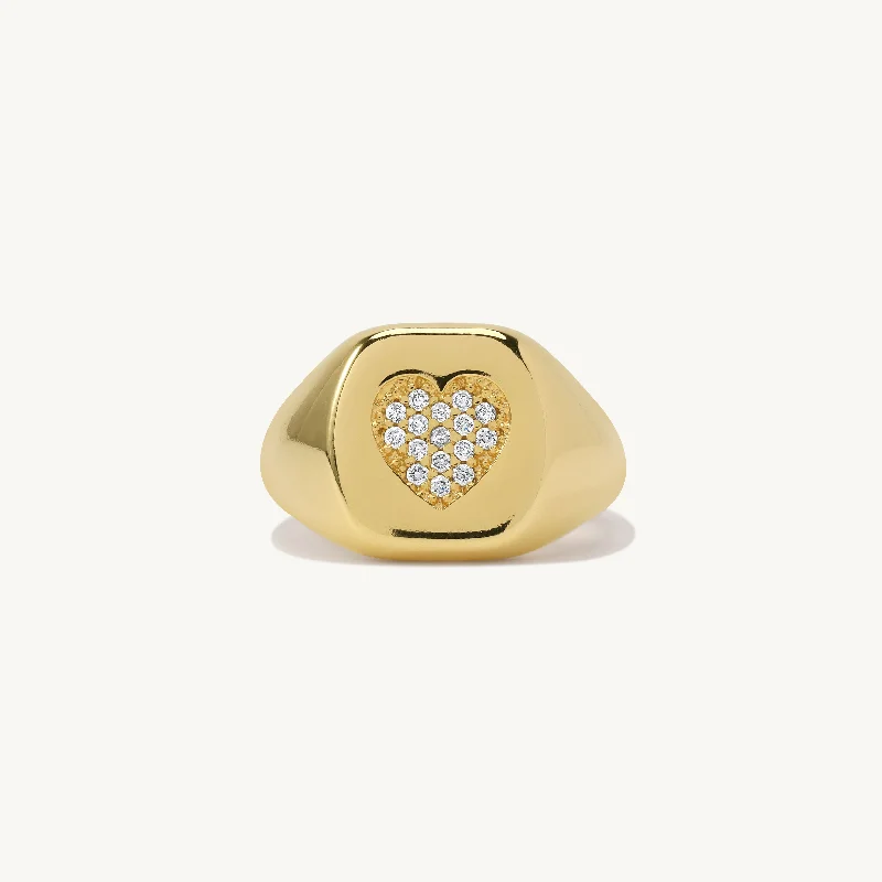 Love Rings-Angela Heart Signet Ring