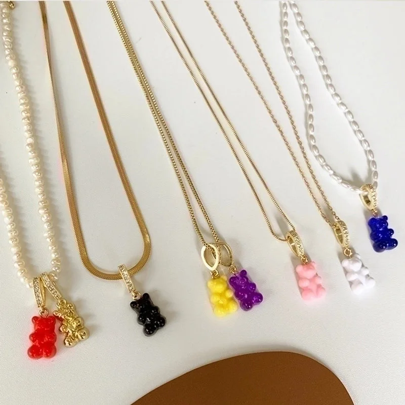 Natural Gemstone Necklaces-1 Piece Alloy Geometric Bear