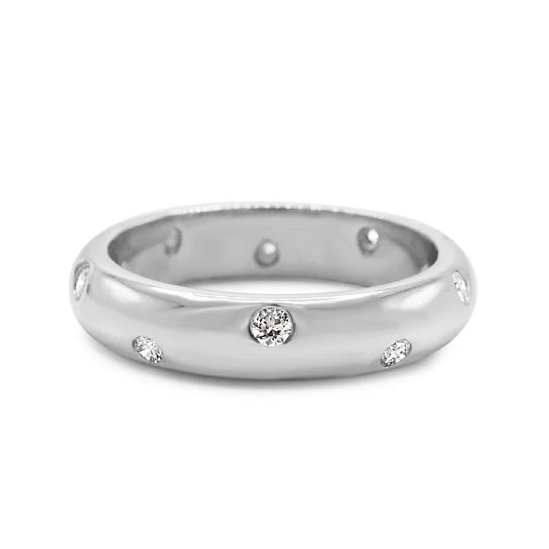 Custom Rings-Tiffany Etoile Diamond Band Ring 4mm - Platinum