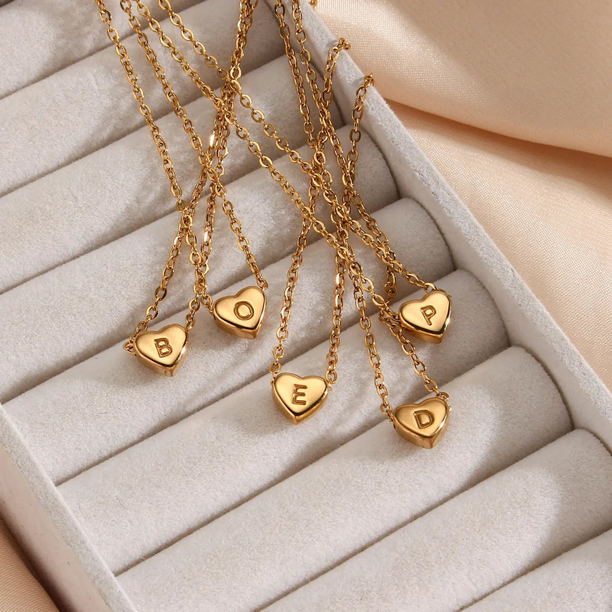 Spiritual Necklaces-Fashion Heart Stainless Steel Plating Gold Plated Necklace