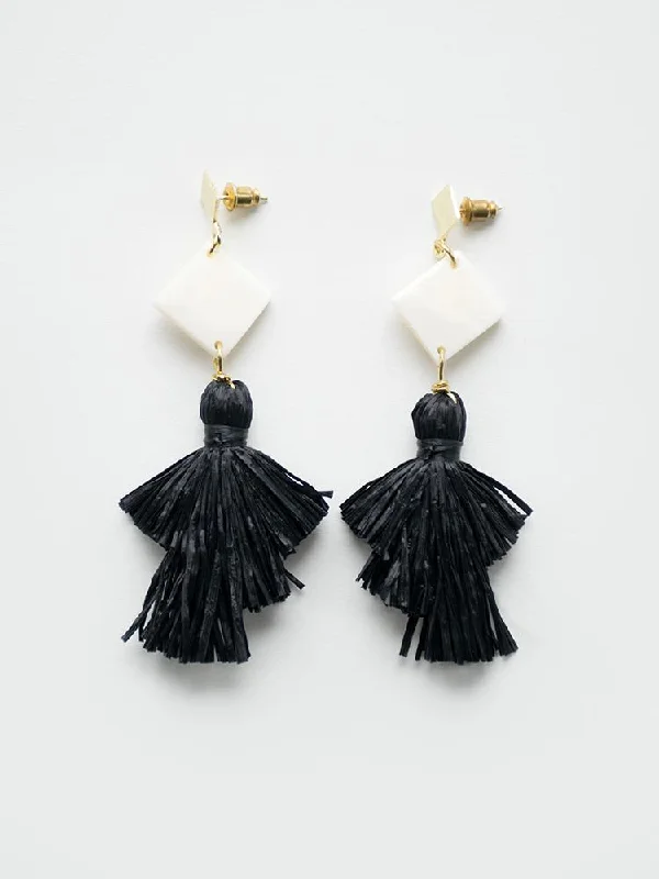 Oversized Earrings-Abbey Earrings - Black