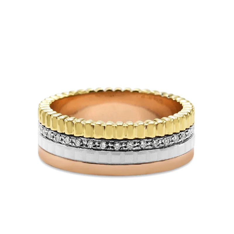 Custom Gemstone Wedding Bands-Boucheron Quatre Ring, White Edition, Small Size 55