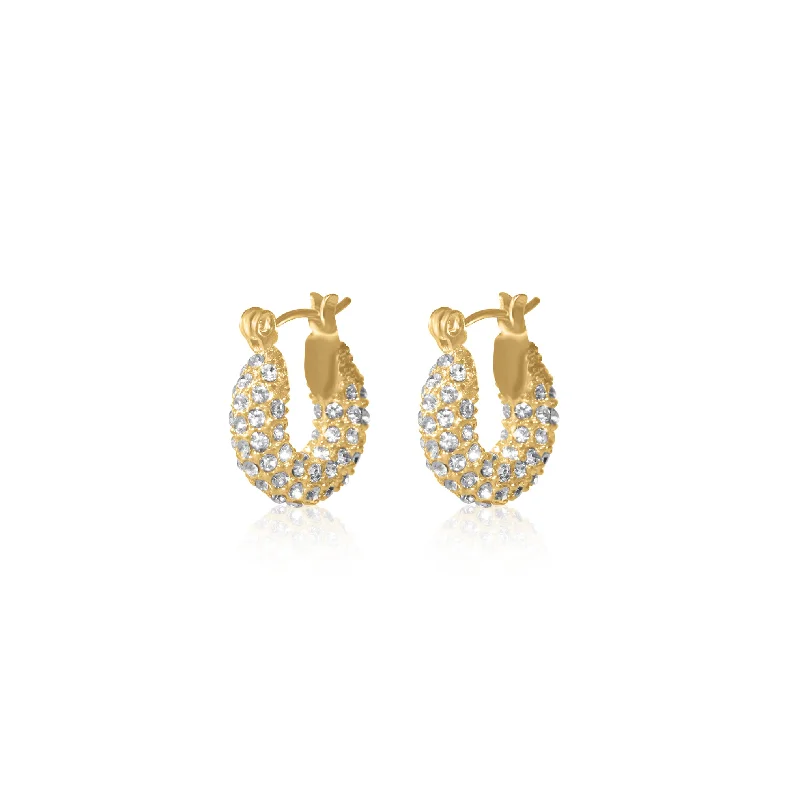 Extra Large Earrings-Diamond Paved Hoops