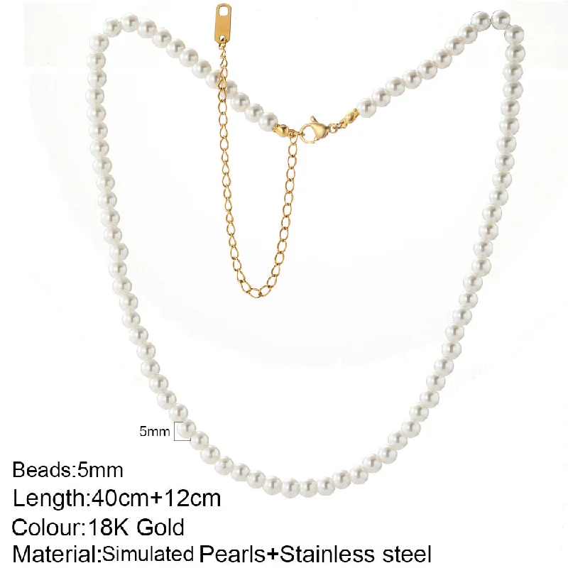 round Pearl Necklace 40cm 12cm