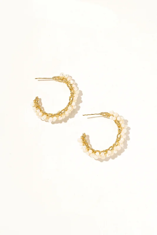 Elegant Earrings-Orielle Pearl Huggie Earrings