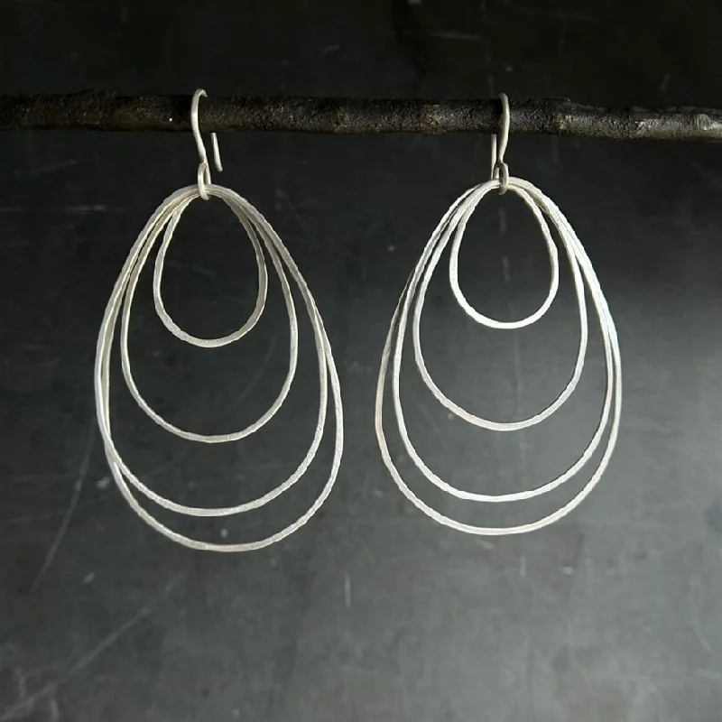 Vintage Silver Earrings-Sterling Egg Whisper Earrings