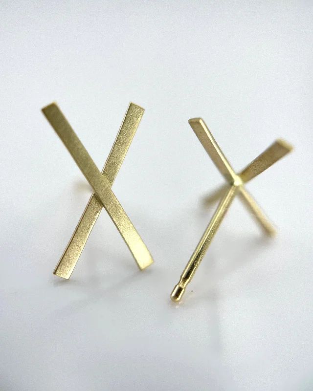 Silver Pearl Earrings-Carla Caruso Mini X Studs Earrings