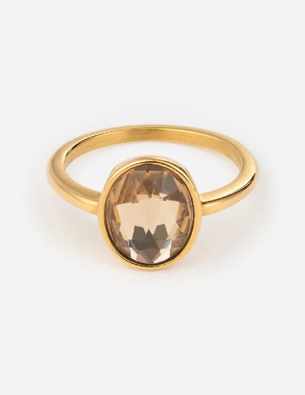 Heart Shaped Engagement Rings-Topaz Gemstone Ring