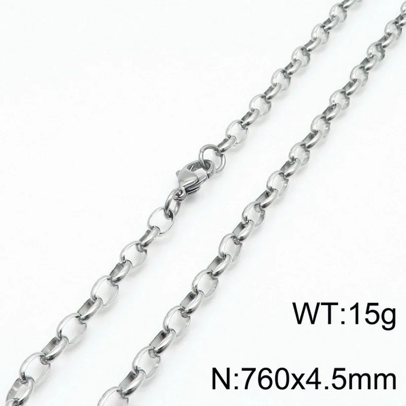 Steel Color 760 * 4.5mm = Necklace KN197261-Z