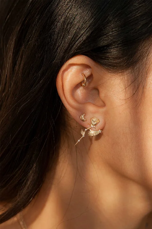 Gold Braid Earrings-Shooting Star Ear Jacket