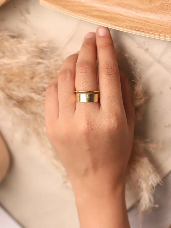 Personalized Rings-Plain Double Brass Ring (Anti Tarnish)