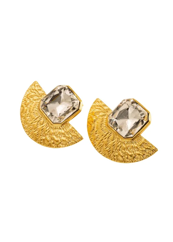 Gold Leaf Stud Earrings-Jhene