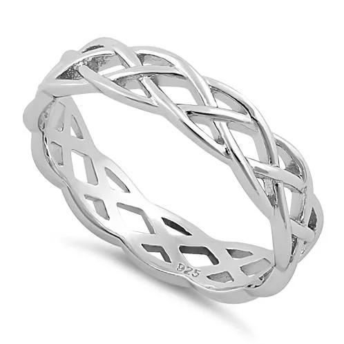 Elegant Rings-Sterling Silver Celtic Band Ring