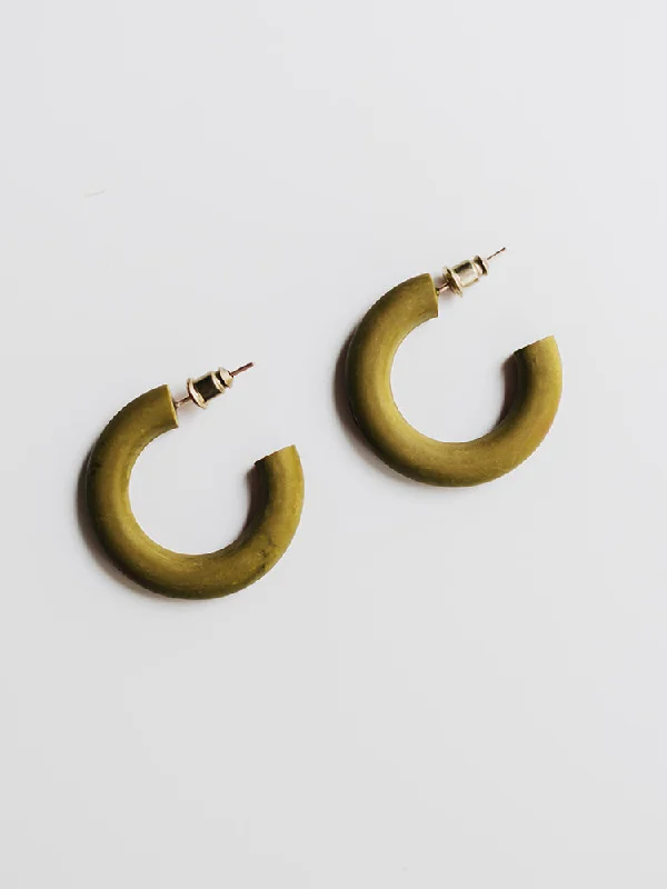 Flower Drop Earrings-Lena Earrings - Olive