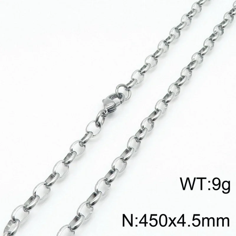 Steel Color 450 * 4.5mm = Necklace KN197255-Z