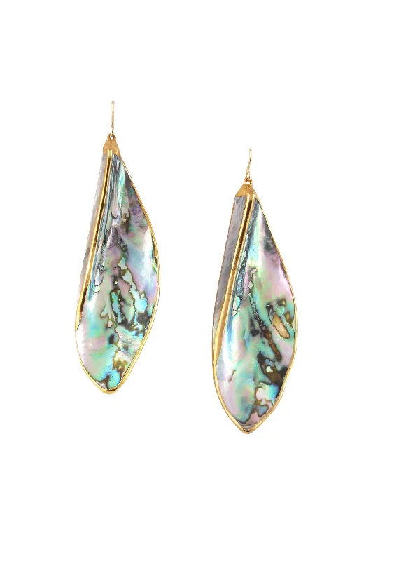 Pink Earrings-Abalone in Gold Foil Earrings