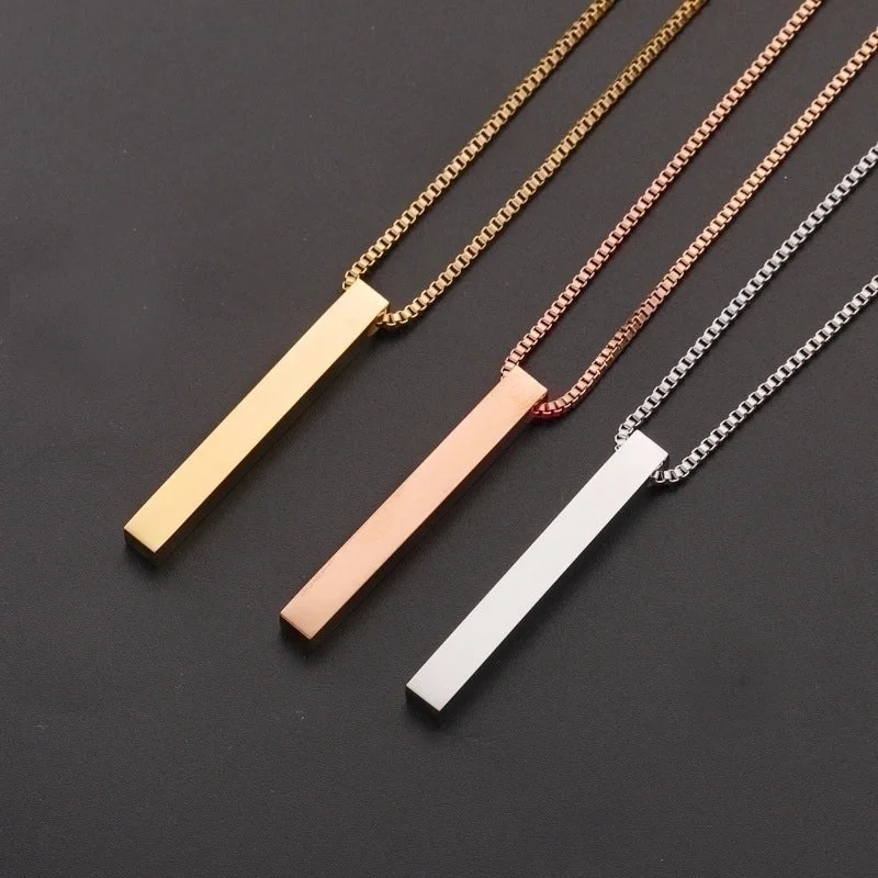 Personalized Silver Necklaces-Basic Modern Style Geometric Stainless Steel Plating Gold Plated Silver Plated Pendant Necklace