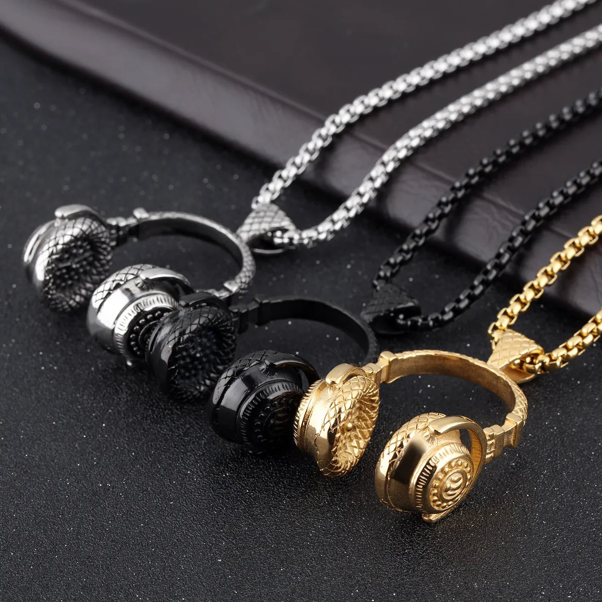 Bridal Necklaces-Hip-Hop Headset Stainless Steel Plating Men'S Pendant Necklace