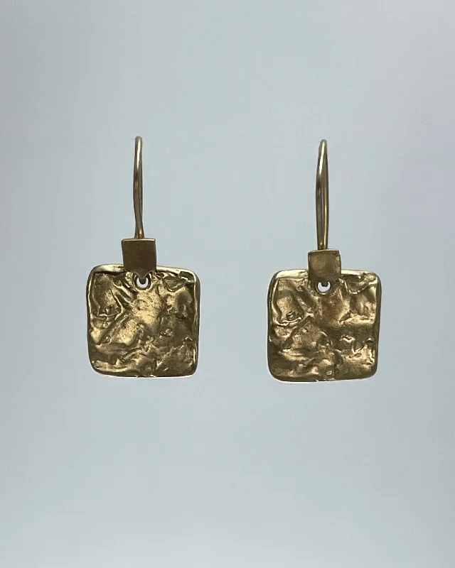 Geometric Stud Earrings-Julie Cohn Artifact Square Bronze Earring