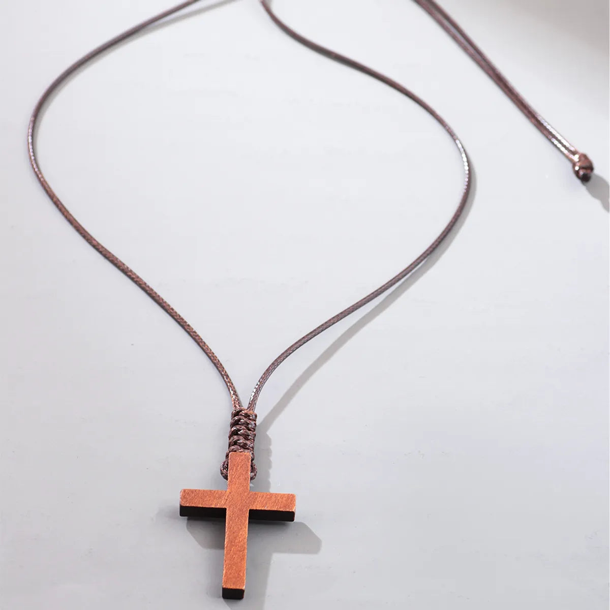 Custom Engraved Necklaces-Casual Elegant Fashion Cross Wood Unisex Necklace