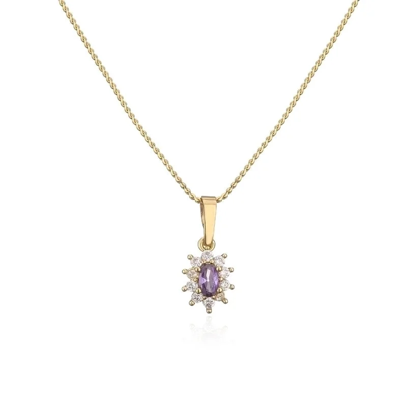 One Purple Diamond Necklace