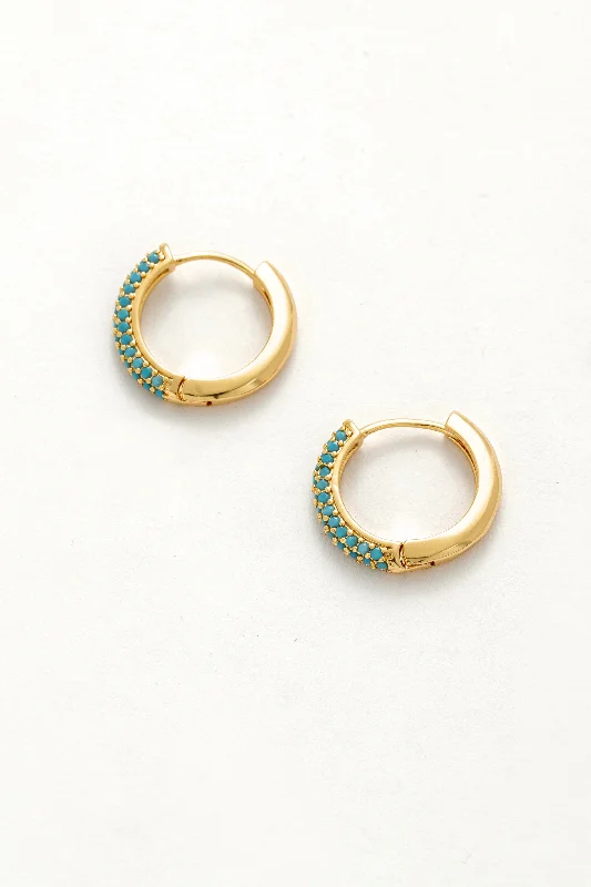 Clip-On Earrings-Turquoise Bliss Hoop Earrings