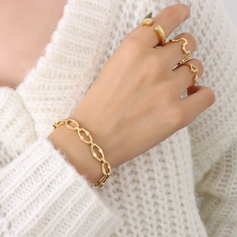 E304 Gold Bracelet 15+5cm