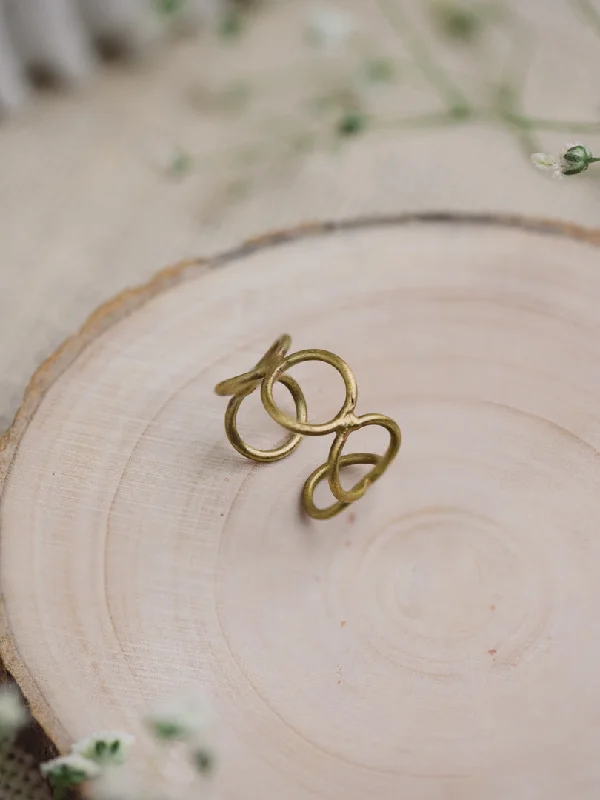 Infinity Rings-Oval Hallow Adjustable Brass Ring (Anti Tarnish)