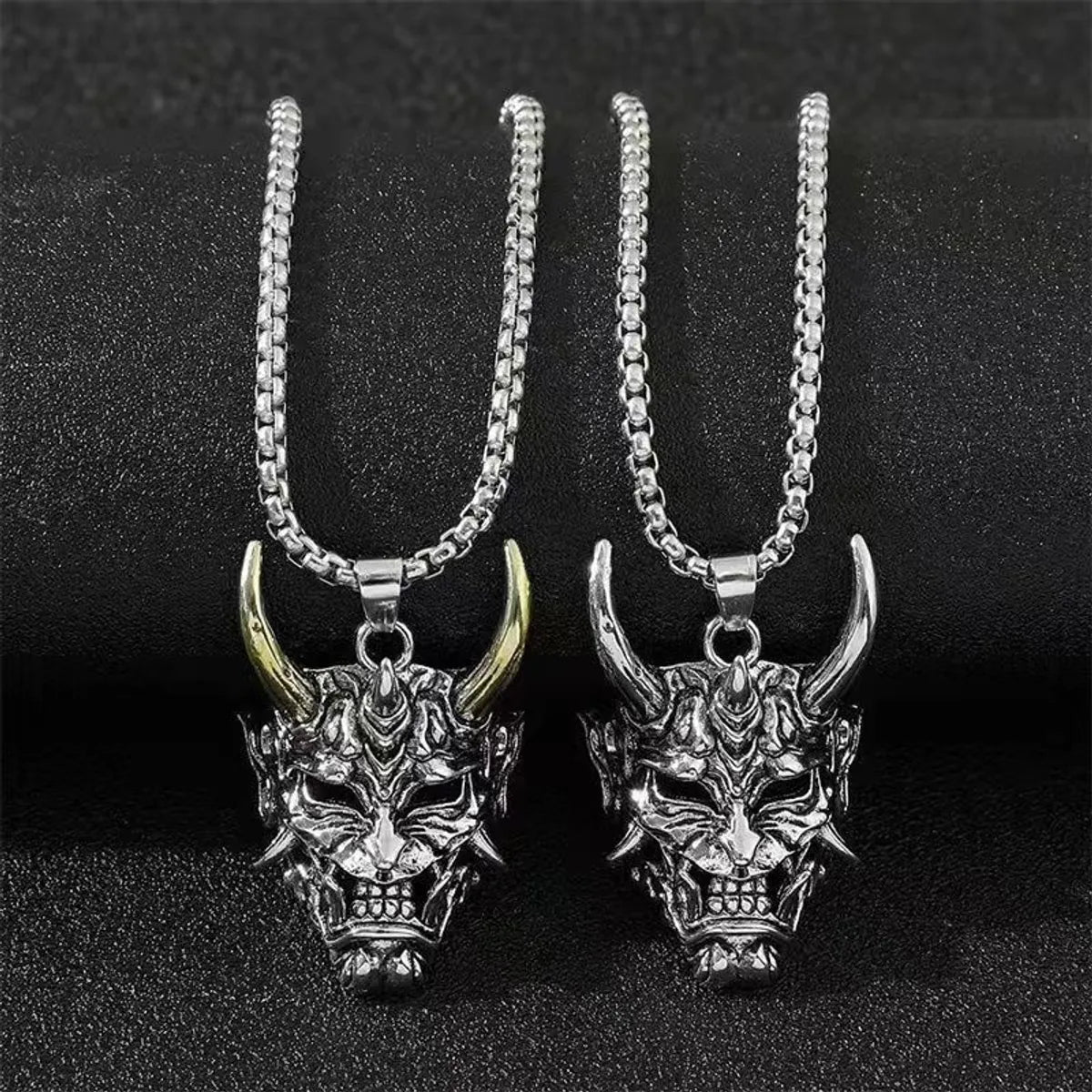 Sun Necklaces-Exaggerated Punk Mask Stainless Steel Alloy Plating Hollow Out Unisex Pendant Necklace Long Necklace Necklace Pendant