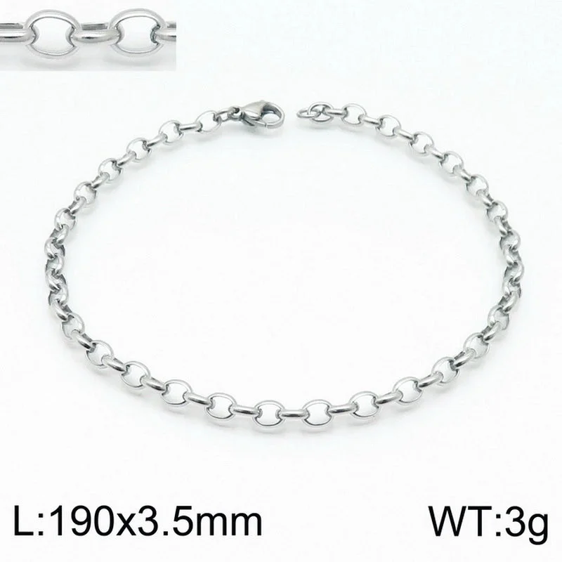 Steel Color 190 * 3.5mm = Bracelet KB146850-Z