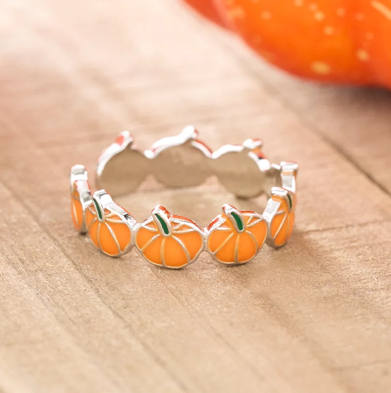 Wedding Rings with Diamonds-Little Pumpkin Ring