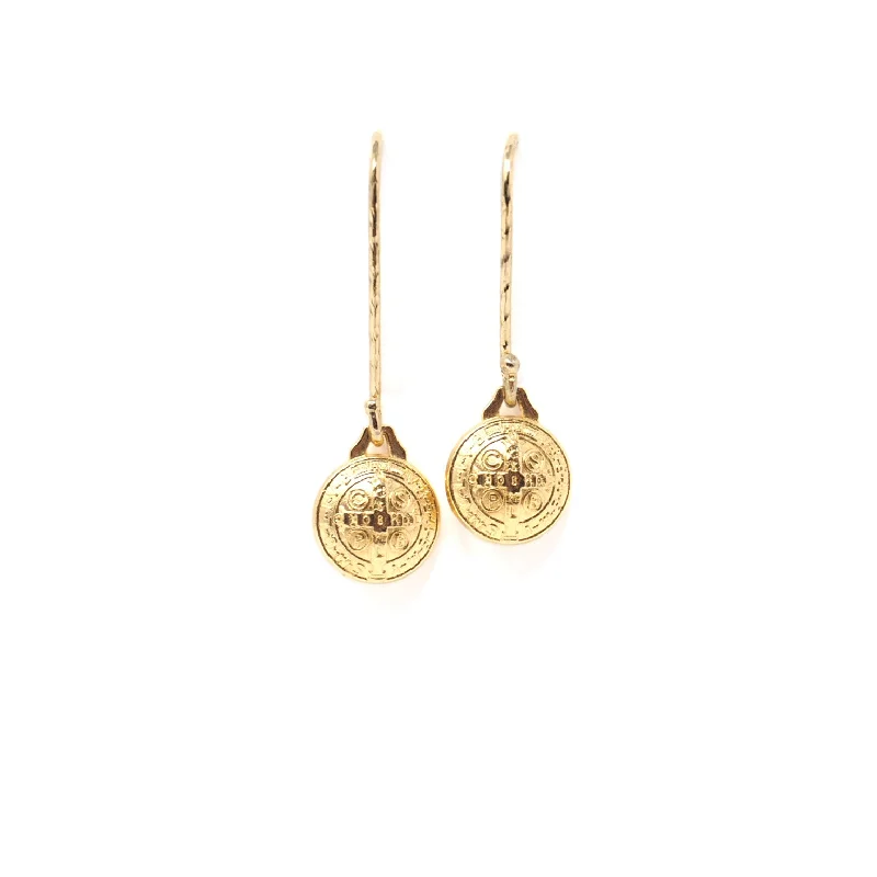 Small Gemstone Earrings-The St. Benedict Gold Earrings