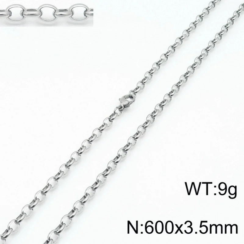 Steel Color 600 * 3.5mm = Necklace KN197298-Z