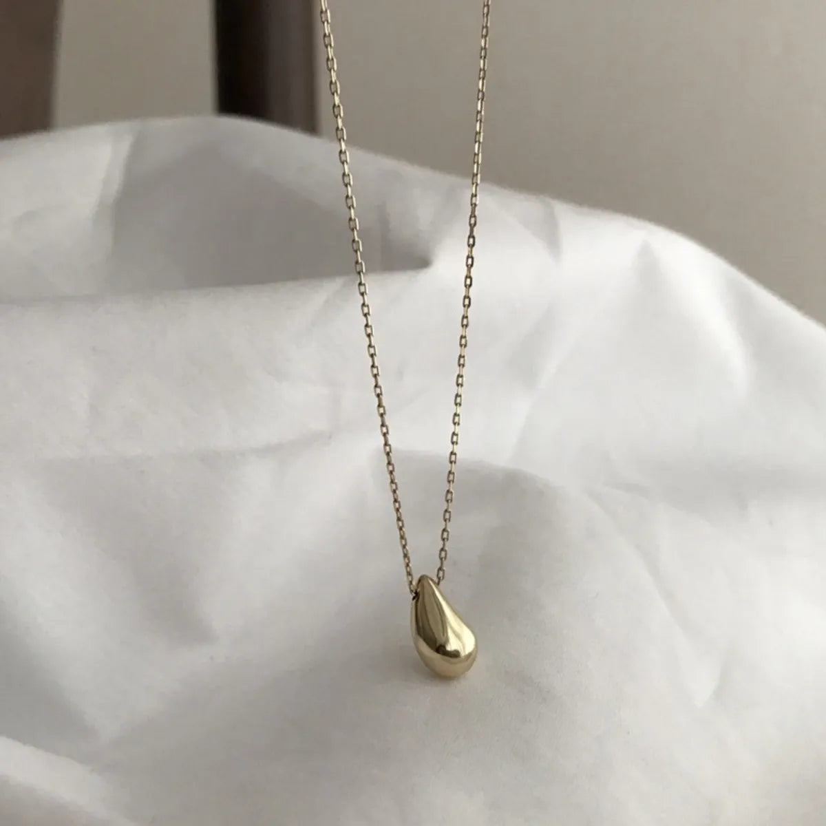 Custom Engraved Necklaces-1 Piece Simple Style Water Droplets Sterling Silver Plating 18k Gold Plated Pendant Necklace