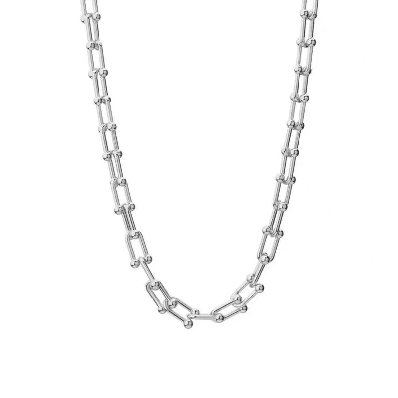 X031u-Shaped Buckle Necklace Steel 45 5cm