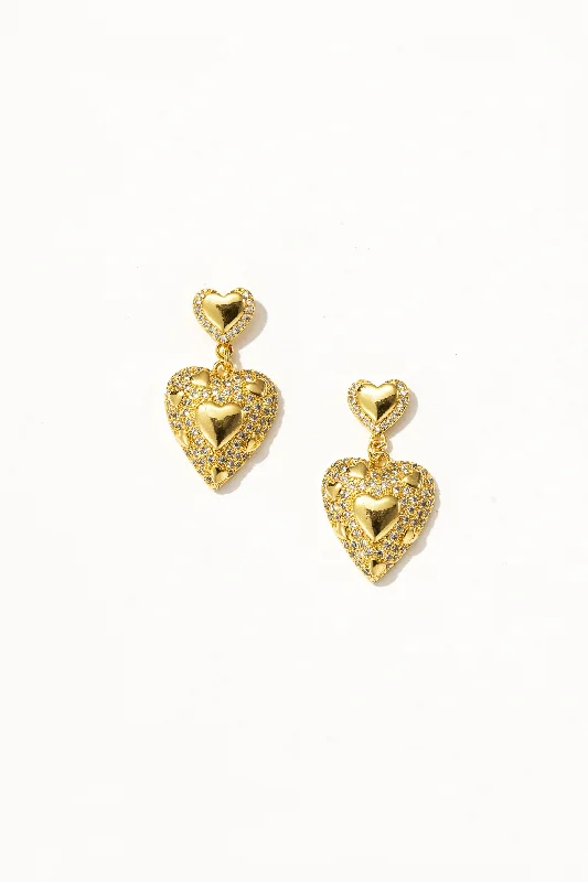 Multi-Colored Earrings-Lila Heart Drop Earrings