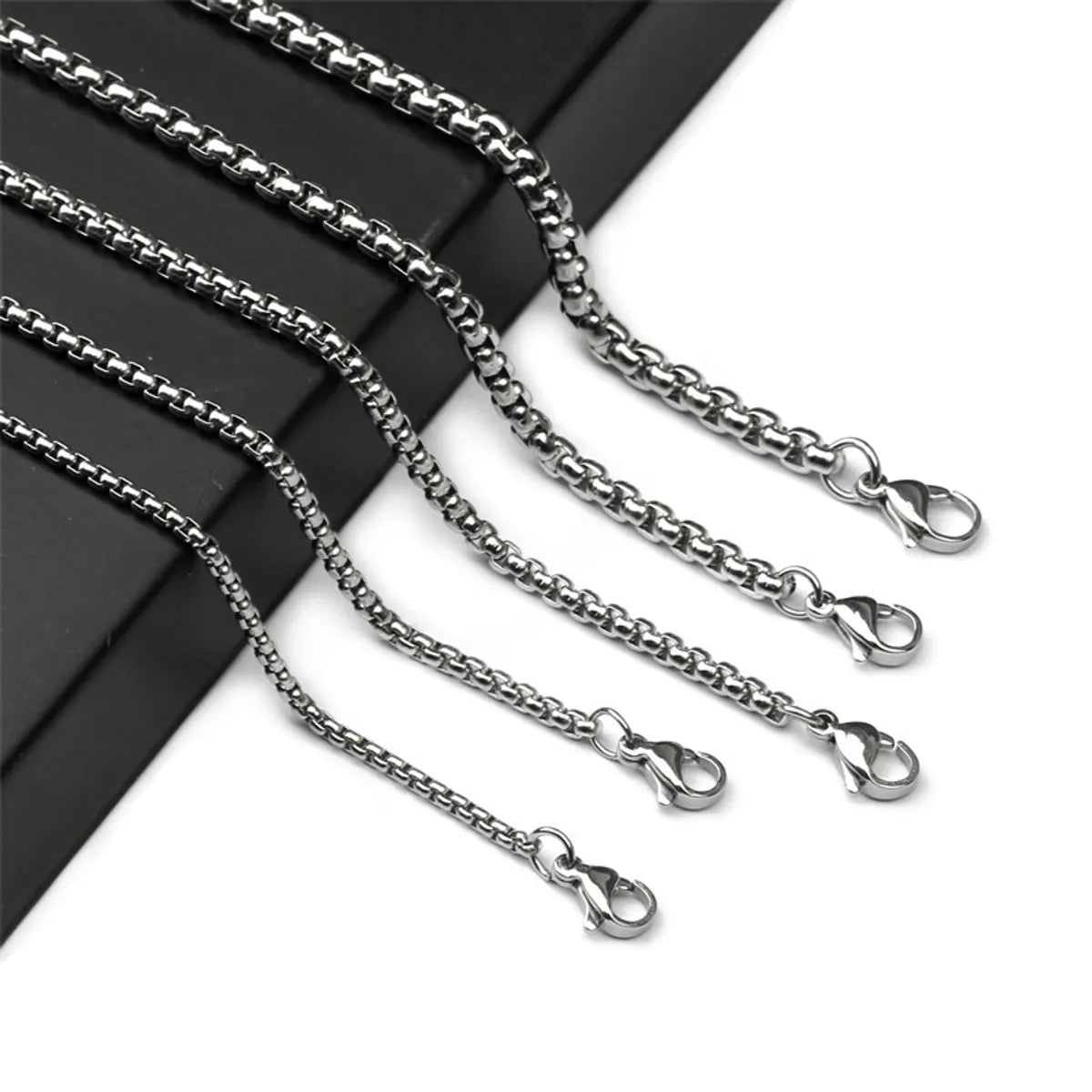 Adjustable Pendant Necklaces-Simple Style Solid Color Titanium Steel Unisex Necklace